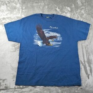 Vintage Alaska Bald Eagle Shirt Mens XXL Crew Neck 90s Outdoor Nature Wildlife
